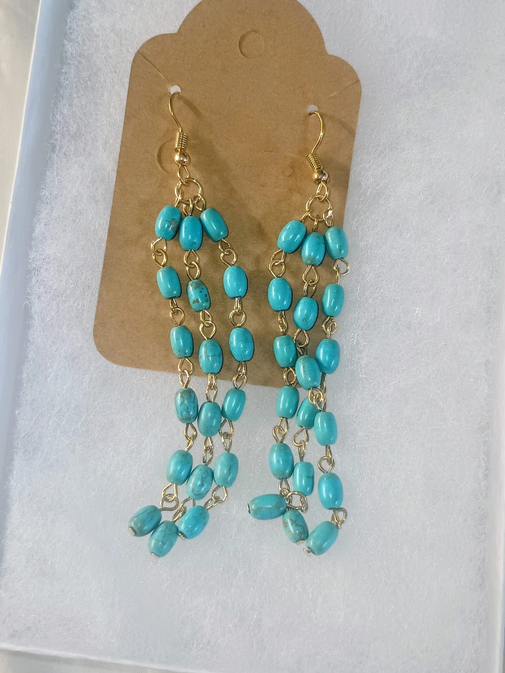 Turquoise Beaded Dangle Earrings - Women Jewelry
